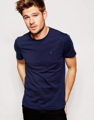 Tommy Hilfiger Denim T-shirt with Crew Neck (Tanpa Sidebar)